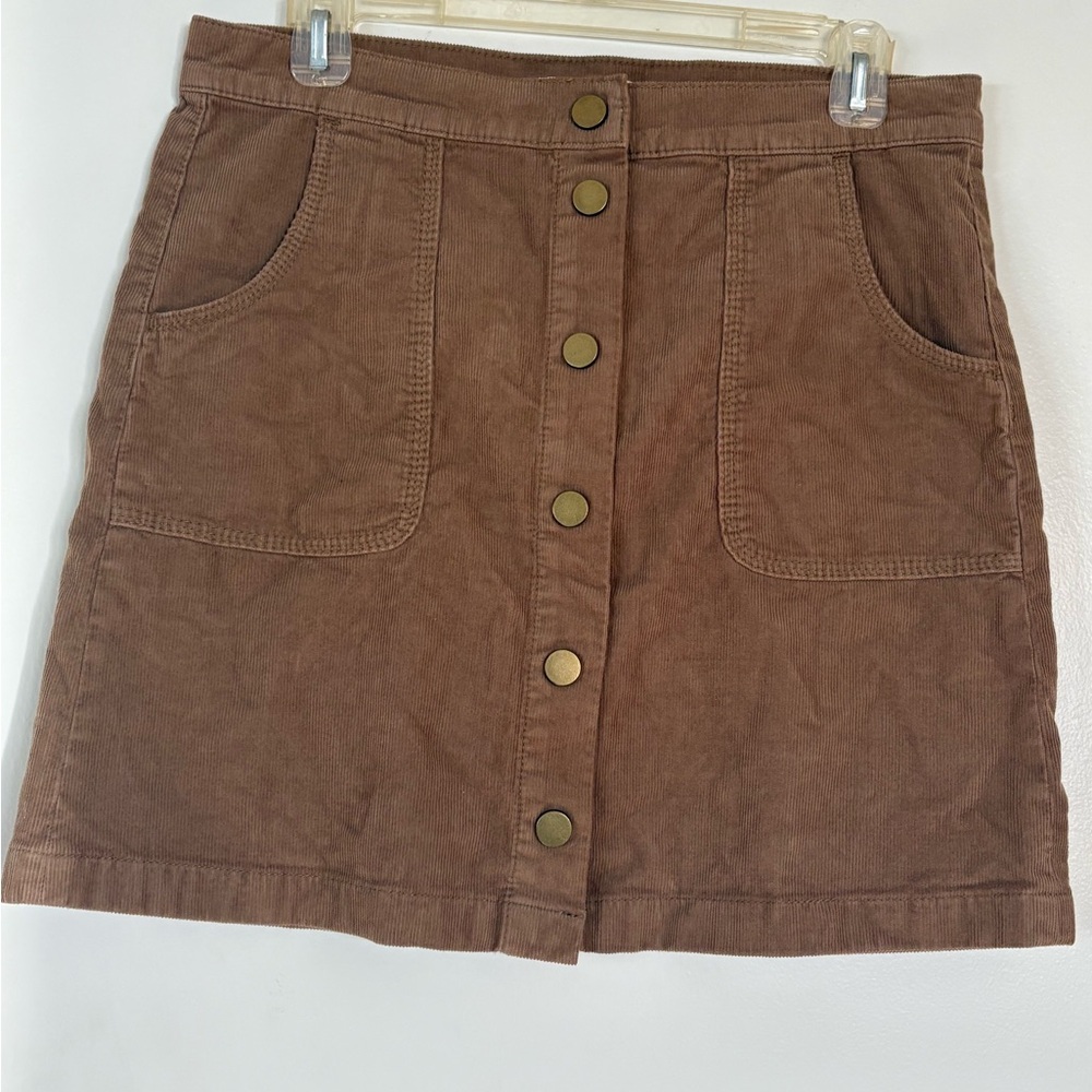Tory Burch Lucitano Corduroy Button-Down Mini Skirt Size 8 - Picture 4 of 8